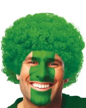 Team Spirit Curly Green Wig