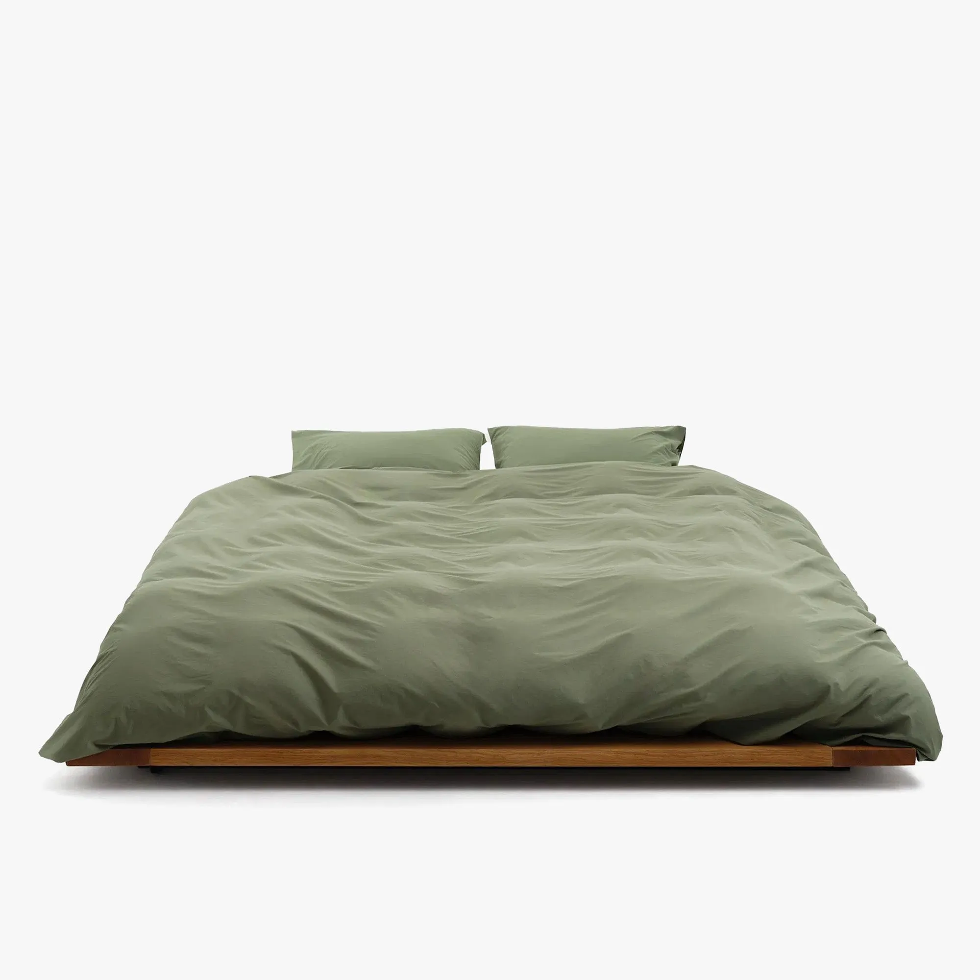 Tekla Cotton Percale Pillow Sham / Olive Green