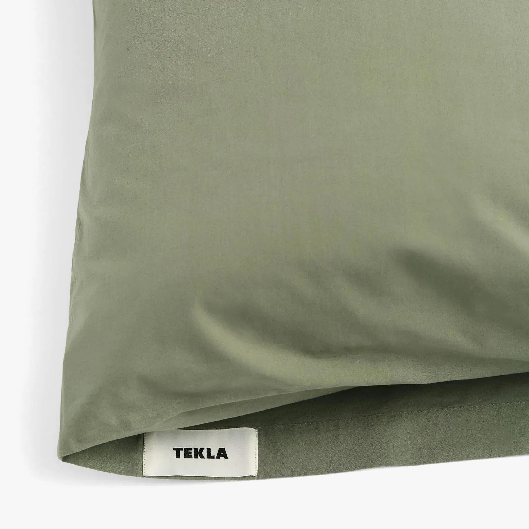 Tekla Cotton Percale Pillow Sham / Olive Green