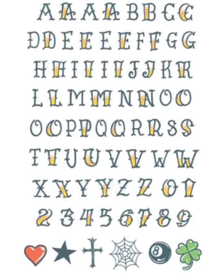 Temporary Tattoos  Alphabet Knuckle