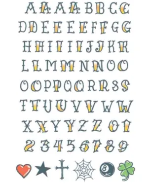 Temporary Tattoos  Alphabet Knuckle