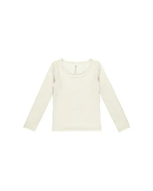 Textured Long Sleeve Top || Ivory