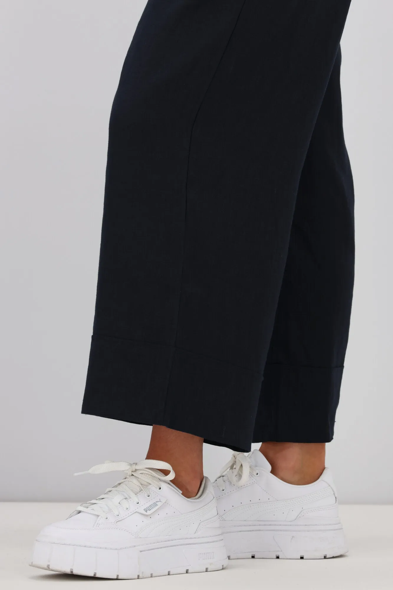 Tirelli Wide Leg Linen Pant Deep Navy