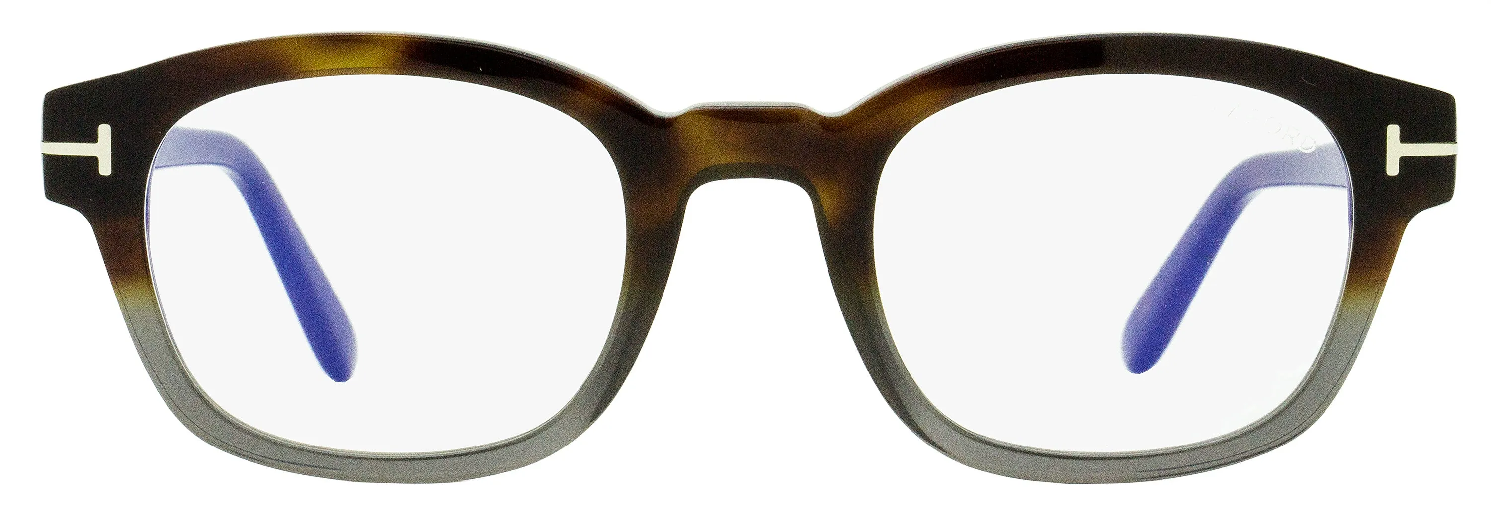 Tom Ford Men's Blue Block Eyeglasses TF5808B 055 Havana/Gray 49mm