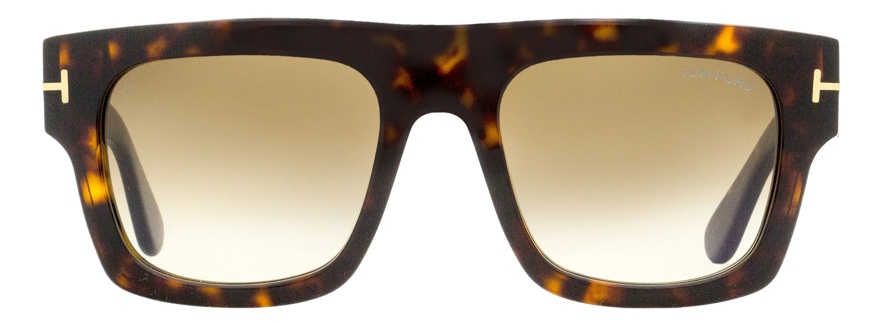 Tom Ford Men's Flat Top Sunglasses TF711 Fausto 52F Dark Havana 53mm