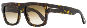 Tom Ford Men's Flat Top Sunglasses TF711 Fausto 52F Dark Havana 53mm