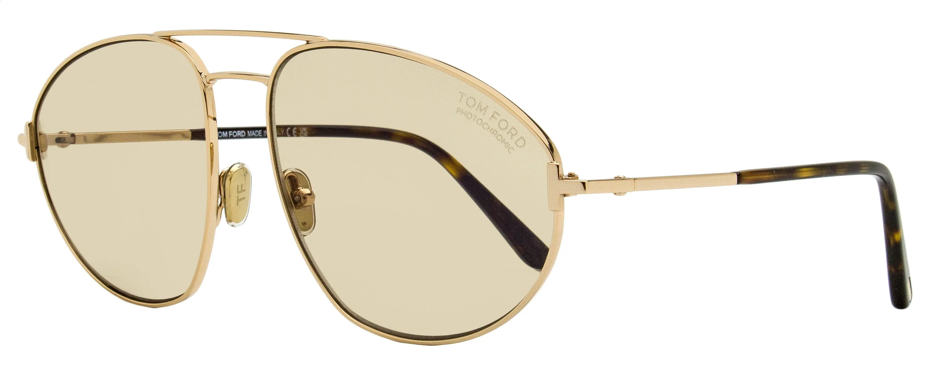 Tom Ford Men's Ken Photochromic Sunglasses TF1095 28E Gold 60mm