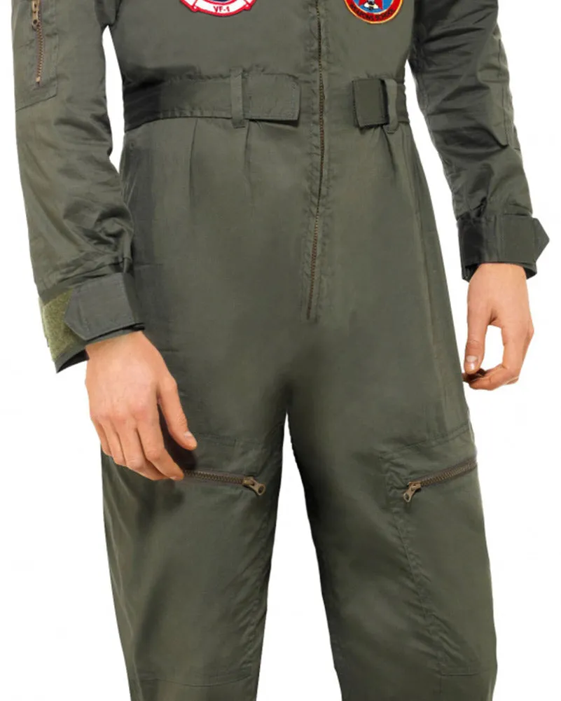 Top Gun Jumpsuit Deluxe Mens Costume