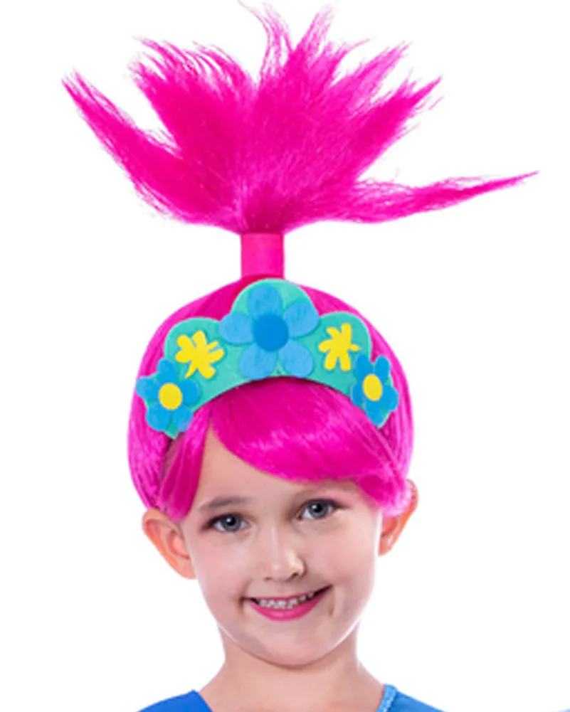 Trolls 2 Poppy Dress and Wig Girls Costume