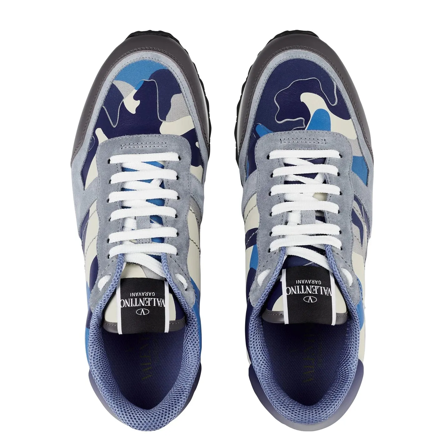 Valentino Blue Grey Camouflage Rockrunner