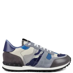 Valentino Blue Grey Camouflage Rockrunner