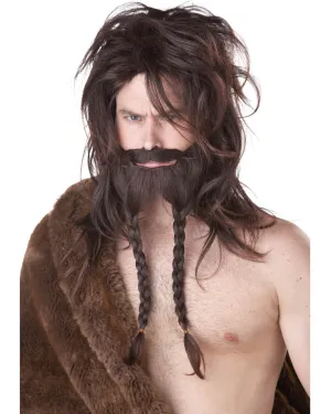 Viking Long Brown Wig and Beard