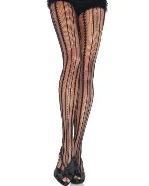 Vintage Pinstripe Net Pantyhose