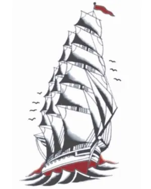 Vintage Ship Temporary Tattoo