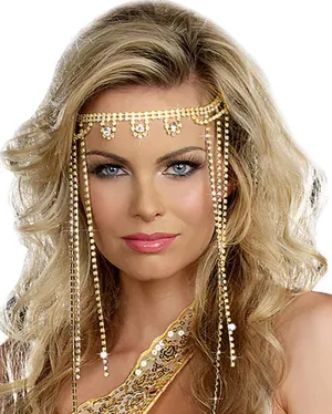 White and Gold Shimmer Rhinestone Headpiece