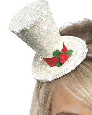 White Christmas Top Hat Headband