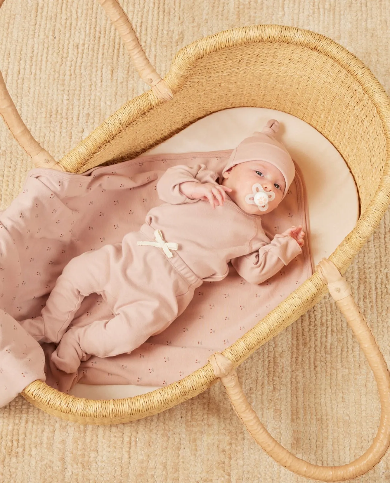 Wrap Top   Footed Pant Set || Blush