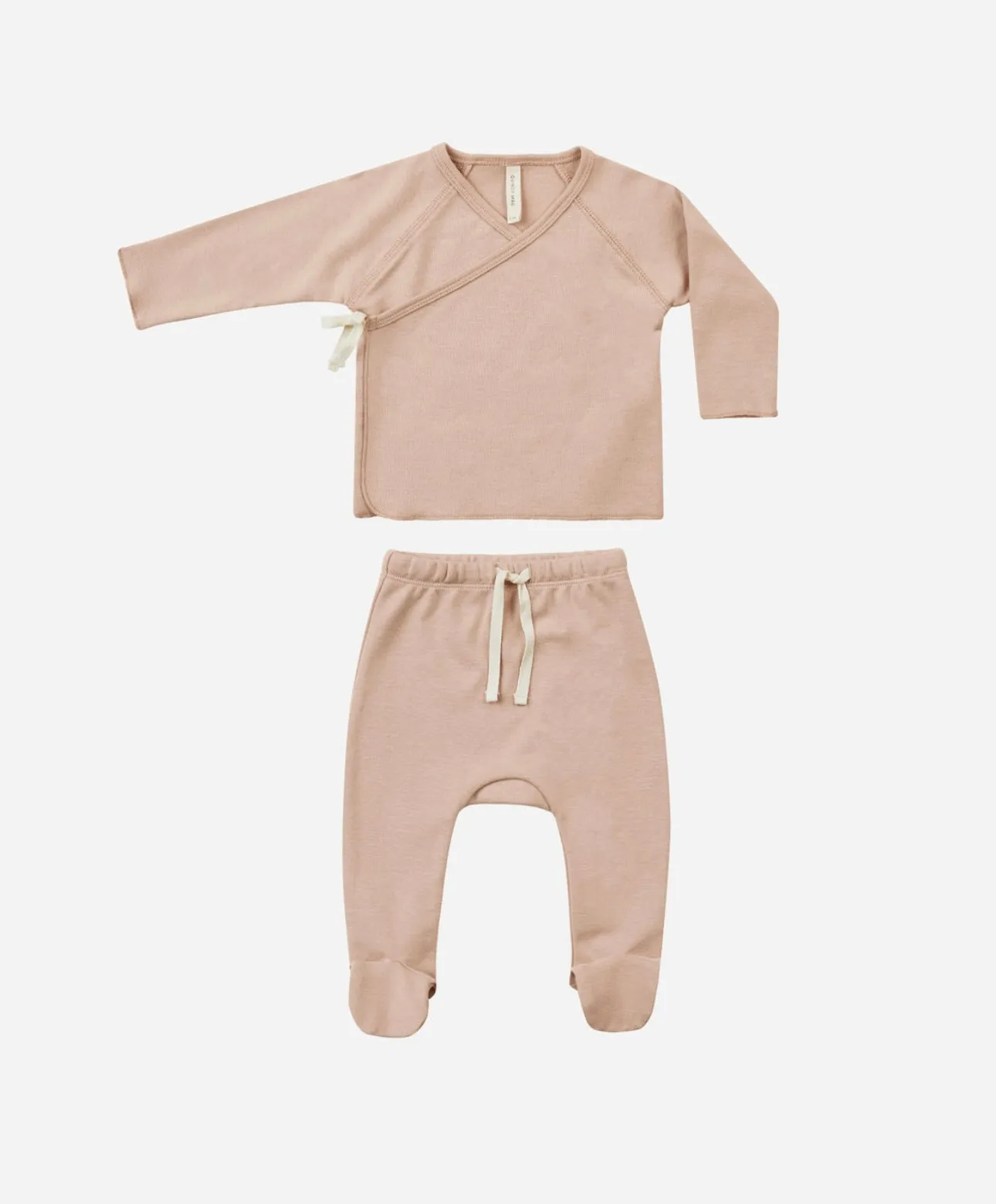 Wrap Top   Footed Pant Set || Blush