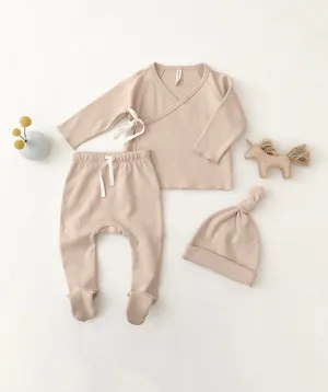 Wrap Top   Footed Pant Set || Blush