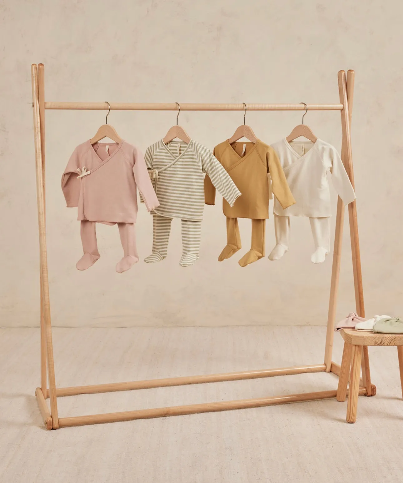 Wrap Top   Footed Pant Set || Blush