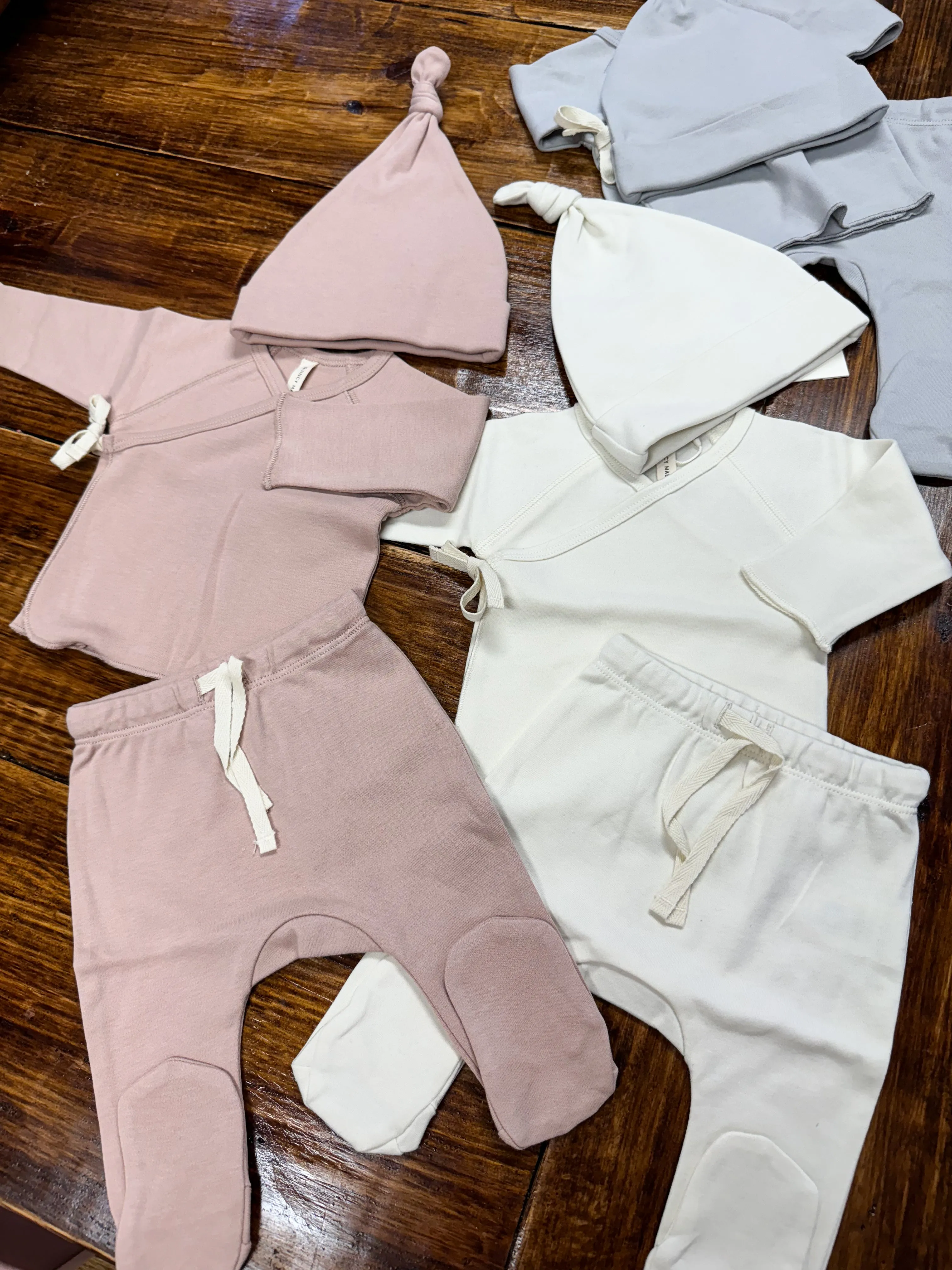Wrap Top   Footed Pant Set || Blush