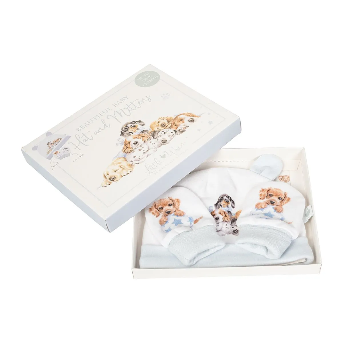 Wrendale Little Paws Dog Newborn Hat and Mitten Set